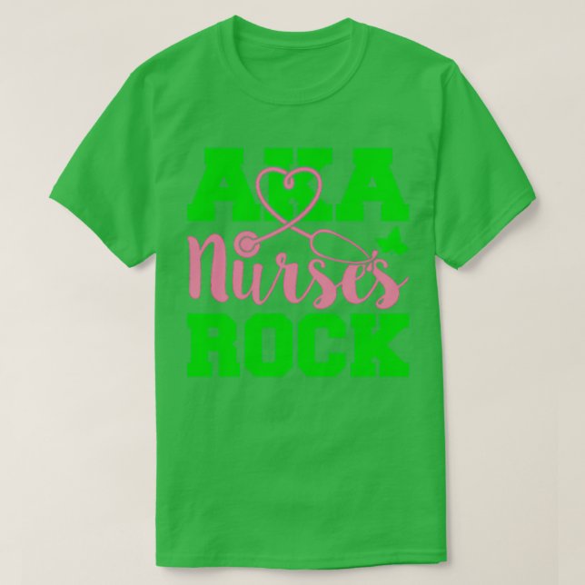 AKA Nurses Rock AKA Pretty Nurse T-Shirt (Design Front)
