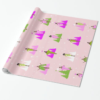 AKA Pink and Green Black woman Wrapping Paper