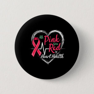Aka Pink Goes Red Heart Health Awareness Costume F 6 Cm Round Badge
