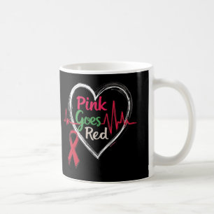Aka Pink Goes Red Heart Health Awareness Costume F Coffee Mug