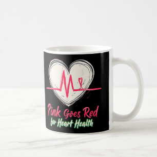 Aka Pink Goes Red Heart Health Awareness Costume F Coffee Mug