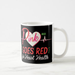 Aka Pink Goes Red Heart Health Awareness Costume F Coffee Mug