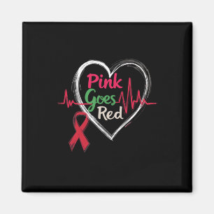 Aka Pink Goes Red Heart Health Awareness Costume F Magnet
