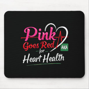 Aka Pink Goes Red Heart Health Awareness Costume F Mouse Pad