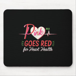Aka Pink Goes Red Heart Health Awareness Costume F Mouse Pad