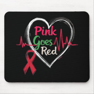 Aka Pink Goes Red Heart Health Awareness Costume F Mouse Pad