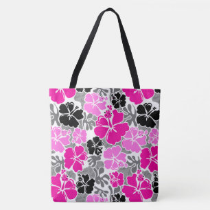 Akahai Hawaiian Hibiscus Tropical Floral Beach Bag