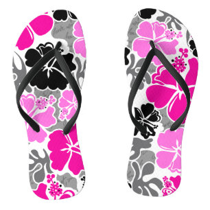 Akahai Hawaiian Hibiscus Tropical Floral Thongs