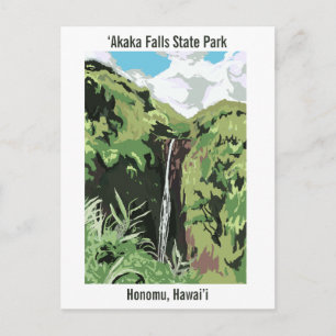 Akaka Falls Hawaii Waterfall Tropical Landscape  Postcard