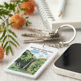 Akaka Falls Hawaii Waterfall Tropical Personalized Key Ring