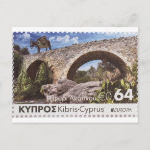 Akapnou mediaeval bridge stamp Europa postcard