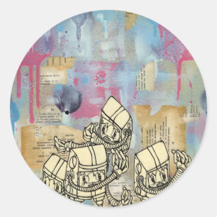 Akayo Robots Classic Round Sticker
