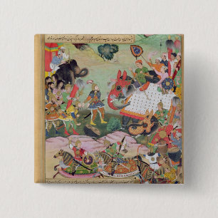 Akbar receiving the drums and standards captured f 15 cm square badge