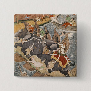 Akbar Tames the Savage Elephant, Hawa'i 15 Cm Square Badge