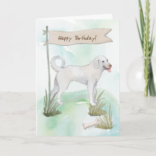 Akbash Breed Dog Under Birthday Sign Card
