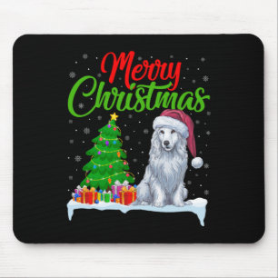 Akbash Dog Christmas Tree Lights Funny Xmas Akbash Mouse Pad
