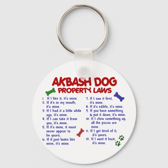AKBASH DOG Property Laws 2 Key Ring (Front)