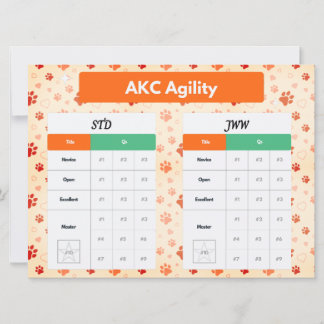 AKC Agility Master STD & JWW Titles Tracker