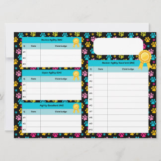 AKC Standard Agility Master Title Tracker Card