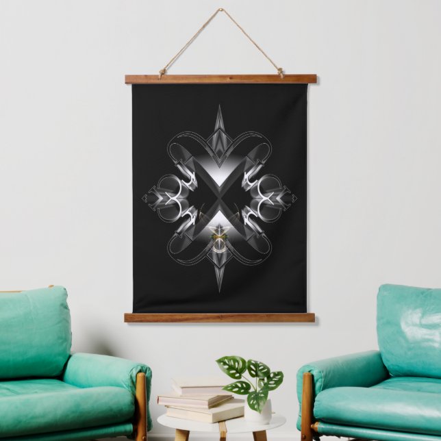 Akcenought Emblem On Black by Xzendor7 Hanging Tapestry (Living Room)