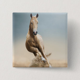 Akhal-Teke Horse 15 Cm Square Badge