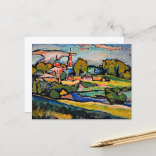 Akhtyrka, Landscape with Red Church by Kandinsky Postcard