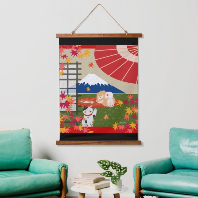 AKI Chow Wood Topped Wall Tapestry (Living Room)
