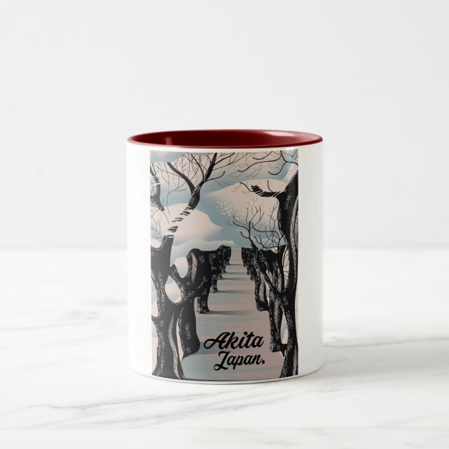 Akida Japanese Blossom trees. Two-Tone Coffee Mug (Center)