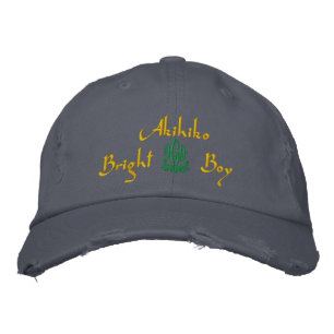 Akihiko Name With English Meaning Blue Embroidered Hat