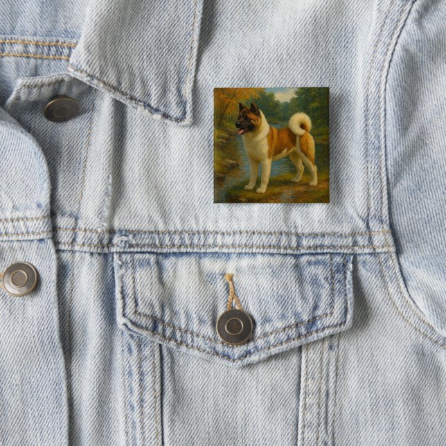 Akita 15 Cm Square Badge (In Situ)