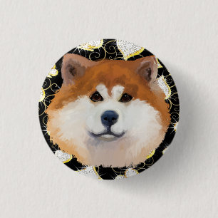 AKITA        3 CM ROUND BADGE