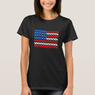 Akita 4th Of July Usa American Flag Patriotic Men T-Shirt