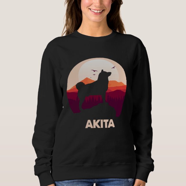 Akita and Moon Halloween Sweatshirt (Front)