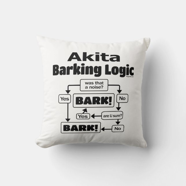 Akita Barking Logic Cushion (Front)