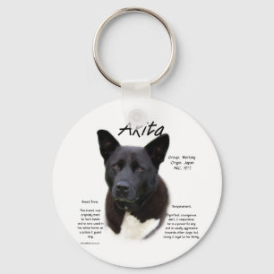 Akita (blk) History Design Key Ring