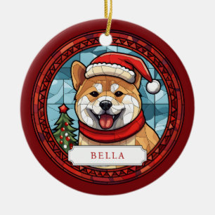 Akita Ceramic Circle Ornament