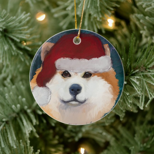 AKITA       CERAMIC ORNAMENT (Tree)