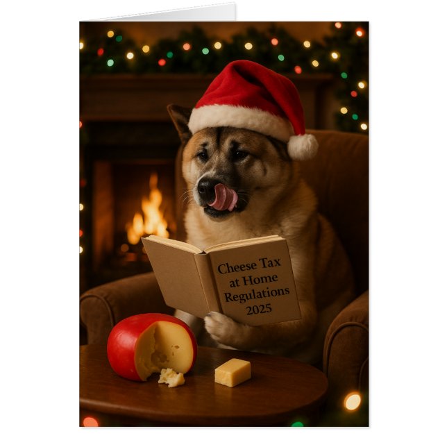 Akita 'Cheese Tax' Christmas card (Front)