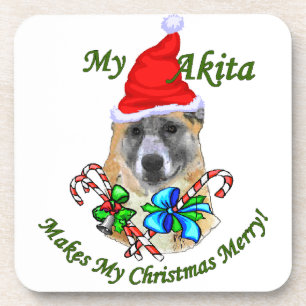 Akita Christmas Coaster