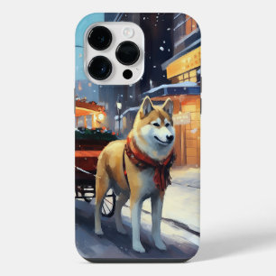 Akita Christmas Festive Season iPhone 14 Pro Max Case