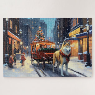 Akita Christmas Festive Season Jigsaw Puzzle