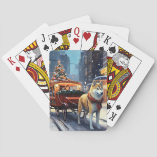 Akita Christmas Festive Season Playing Cards