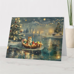 Akita Christmas Festive Voyage Card
