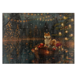Akita Christmas Festive Voyage Cutting Board