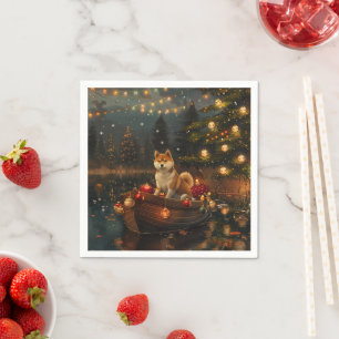 Akita Christmas Festive Voyage Napkin