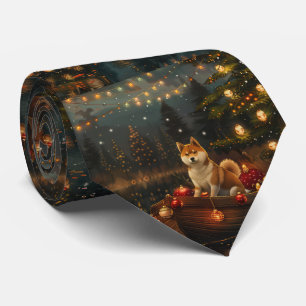 Akita Christmas Festive Voyage Tie