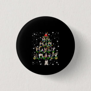 Akita Christmas Tree Covered By Flashli 3 Cm Round Badge