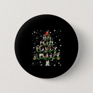 Akita Christmas Tree Covered By Flashli 6 Cm Round Badge