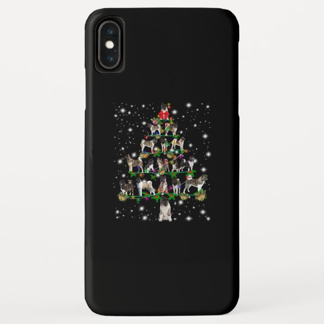 Akita Christmas Tree Covered By Flashli Case-Mate iPhone Case (Back)