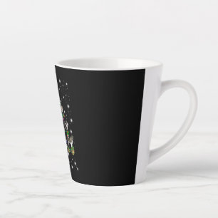 Akita Christmas Tree Covered By Flashli Latte Mug